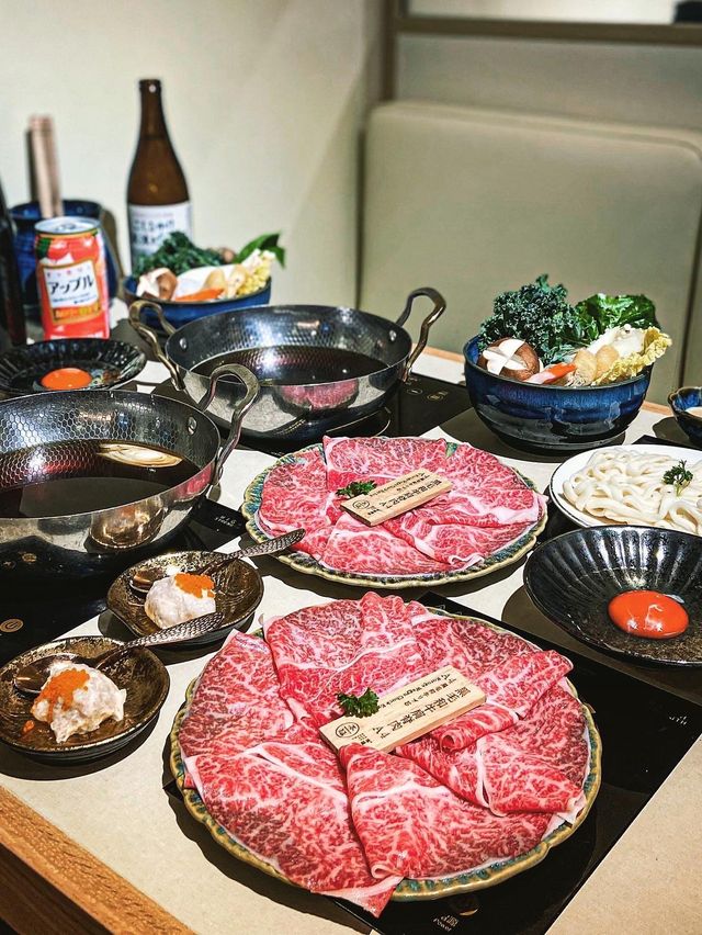 本延鍋物｜關東風壽喜燒涮涮鍋午市套餐🥩嘆日本頂級「和王」黑毛和牛