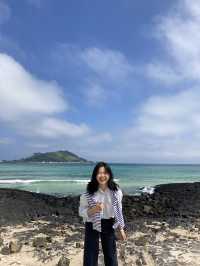 제주 서쪽 푸른바다가 예술인,협재 해수욕장