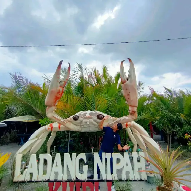 huge crab at ladang nipah khipli