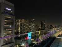 Soaking in the moonlight and cityscape 