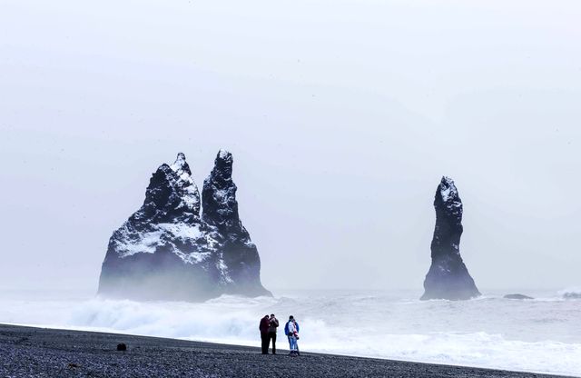 Iceland's black sand beach like an alien planet.