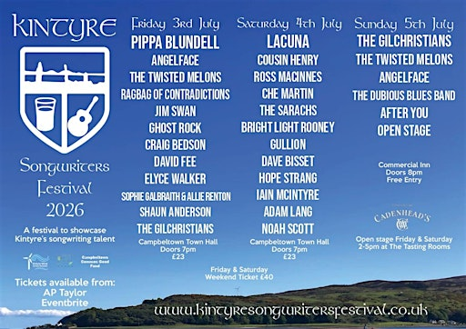 Kintyre Songwriters Festival 2026 | Campbeltown Town Hall
