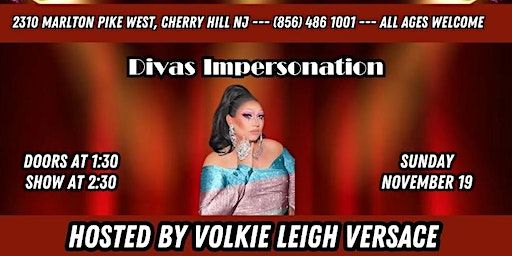 Divas Impersonation Drag Brunch! | Vera Cherry Hill