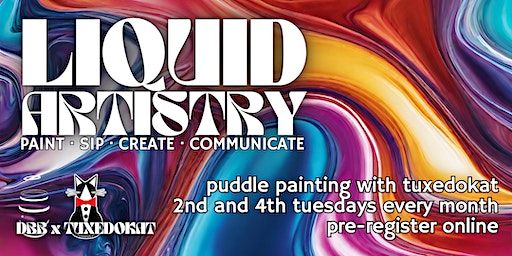 Liquid Artistry: a puddle painting session series with TuxedoKat | Divine Barrel Brewing