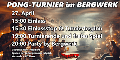 @pong.atzen präsentieren: PONG-TURNIER im BERGWERK | Hegelallee 5