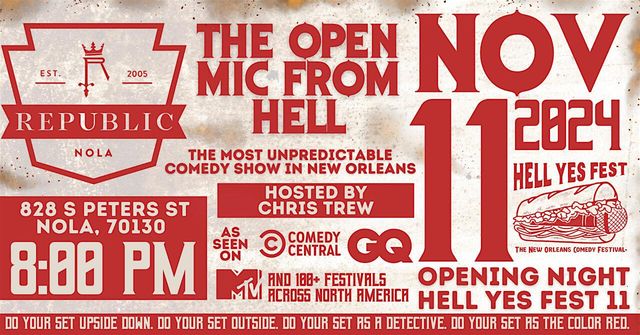 Open Mic From Hell: HELL YES FEST Edition | Republic NOLA