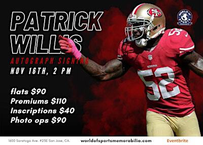 Patrick Willis Meet and Greet at World of Sports Memorabilia | 1600 Saratoga Ave
