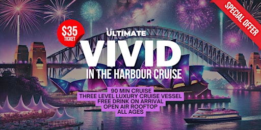 Vivid Sydney Harbour Cruise 2025 | King Street Wharf 8 - Inception Cruises