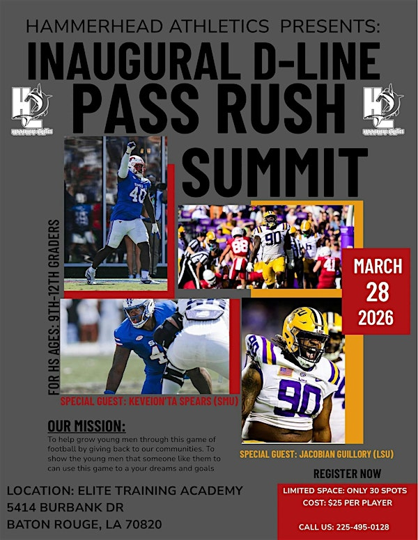 Hammerhead Athletics Present: Inaugural DLine Pass Rush Summit | Elite Training Academy