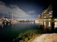 Romantic night stroll along Sentosa Cove