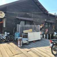 Locals live on floating wooden planks