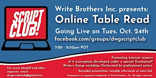 ScriptClub! - A Live Reading featuring 9 New Scripts (Los Angeles) | Lyric Hyperion Theater & Bar