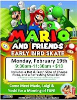 Early Bird with Mario & Friends | United Skates of America Roller Skating Center