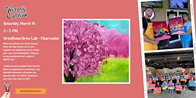 Clearwater Paint and Sip – Cherry Blossoms | Grindhaus Brew Lab