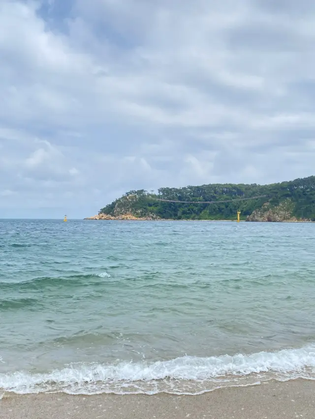 출렁다리가 보이는 울산 해수욕장, 일산 해수욕장 🌊