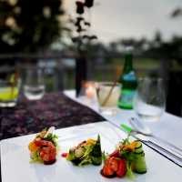 Private fine dining above rice fields!