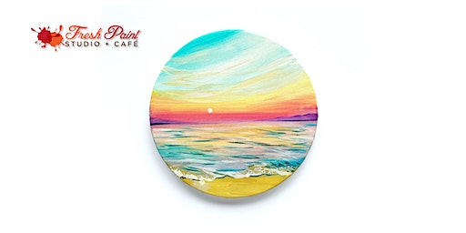 In-Studio Paint Night – Colourful Pastel Beach Sunset | Fresh Paint Studio + Cafe Toronto