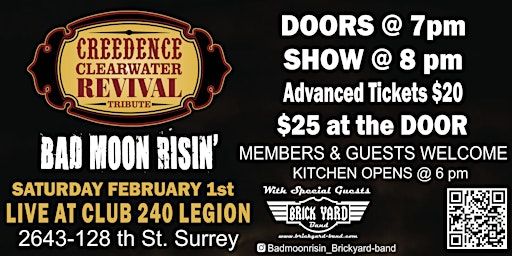 Bad Moon Risin' -CCR tribute live at club 240 | CLUB 240 @ Crescent Beach Legion