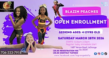 Blazin Peaches Majorette Dance Spring Registration | 1687 Vernon Rd