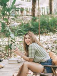 คาเฟ่แคมป์ปิ้งในสวนป่ายาง