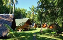 Staying in huts in Moalboal