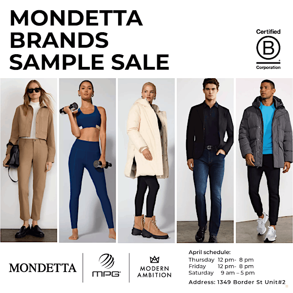MONDETTA BRANDS SAMPLE SALE | 1349 Border St