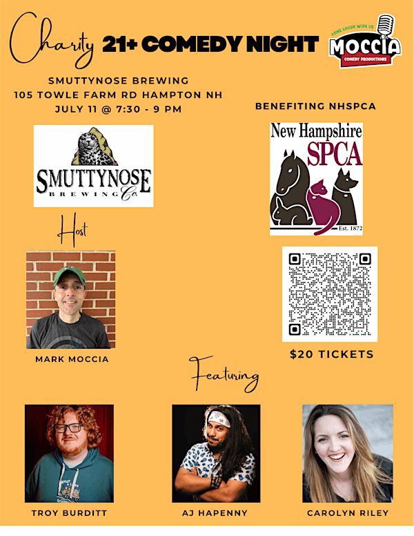 21+ Charity Comedy @ Smuttynose Brewing to benefit the NHSPCA! | Smuttynose Brewing Co. - Tasting Bar & Retail