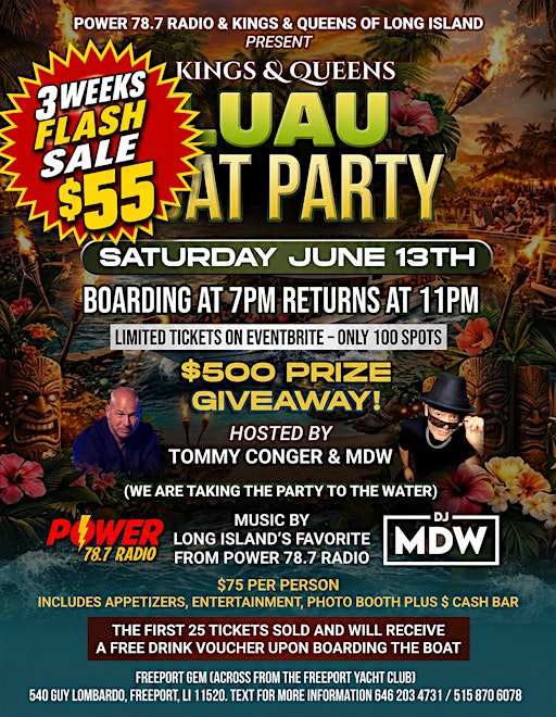 The Kings & Queens LUAU BOAT PARTY | FREEPORT CHARTER BOATS