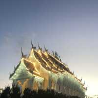 huge white Buddha with 9 floor pagoda 