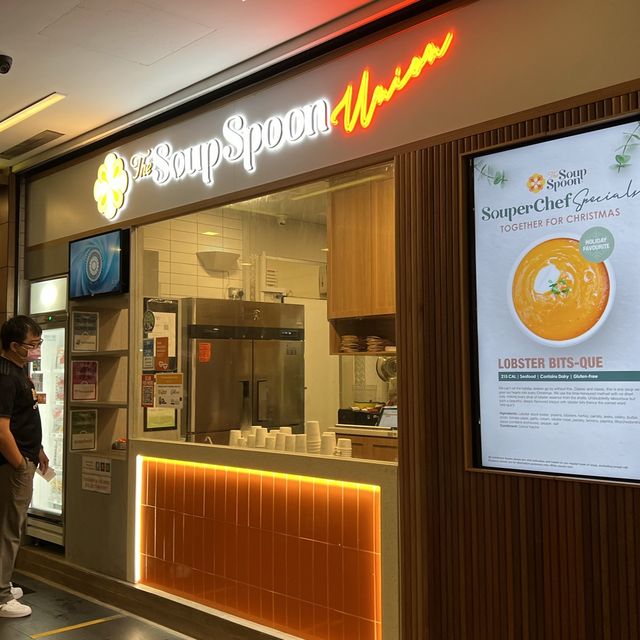 get soups and also salads on the go here 