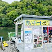 【京都】嵐山　手漕ぎ❣️青いボート✨