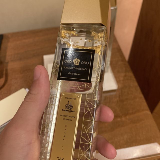 Water with GOLD in a hotel room