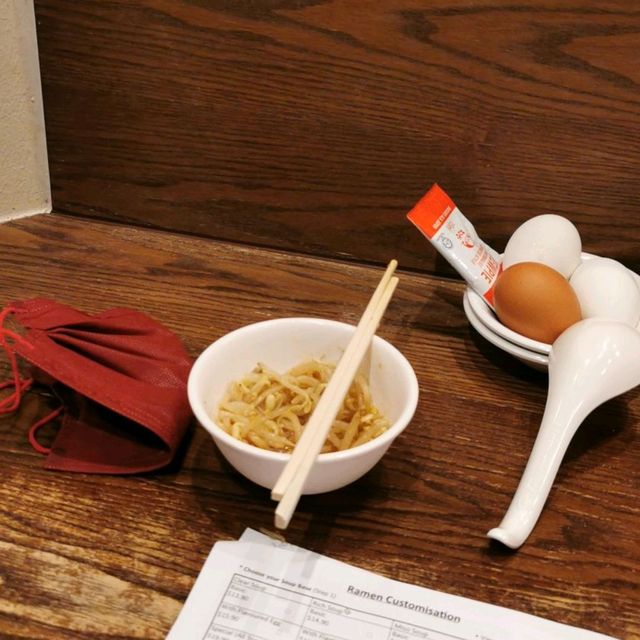 Ramen place with free flow boiled eggs