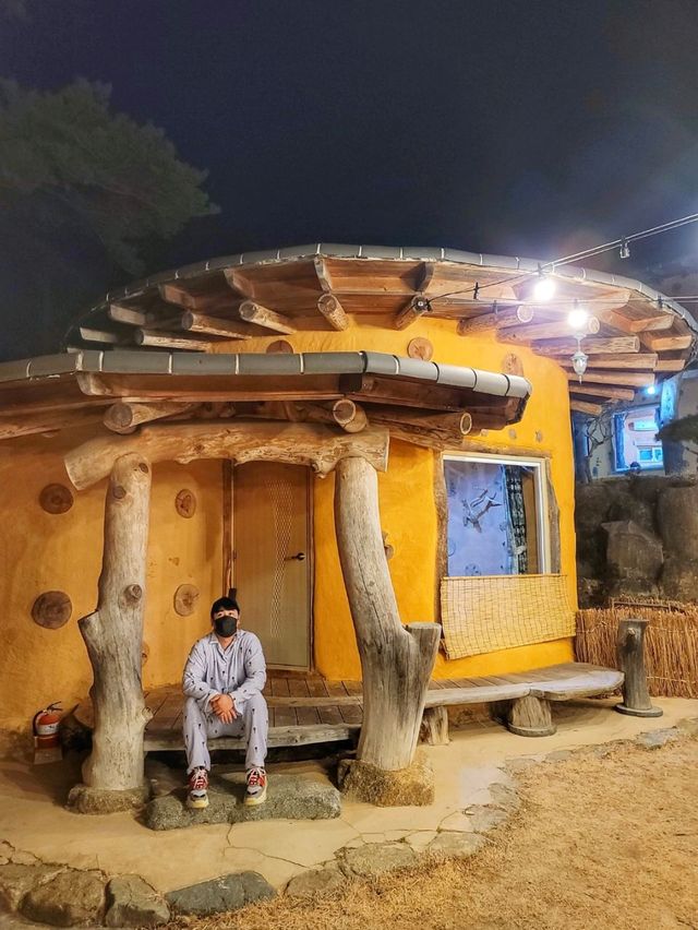 겨울감성 최고봉 황토 버섯집, 하동 지리산흙집풍경🍄