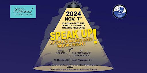 Speak Up, Spoken Word and Music Night! | Ellena's Cafe & Pantry