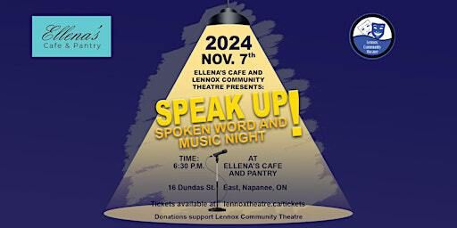 Speak Up, Spoken Word and Music Night! | Ellena's Cafe & Pantry