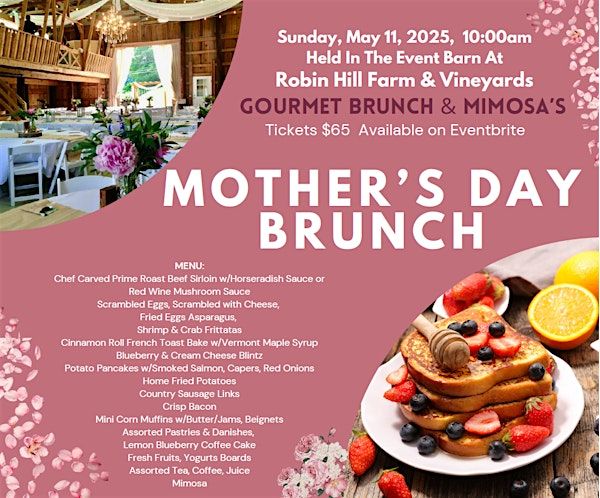 Mother's Day Brunch | Robin Hill Farm and Vineyards
