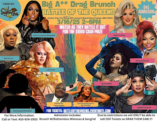Big A*s Drag Brunch: Battle of the Queens | Easton Volunteer Fire Department