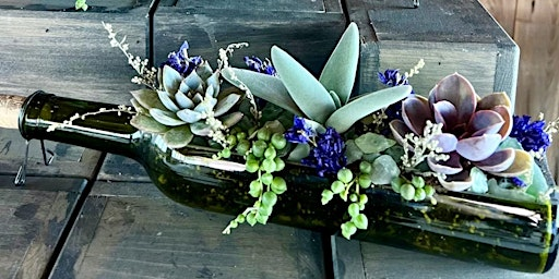 Succulent Wine Bottle Arrangement | Bird Girl Bottle Shop