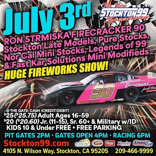 Stockton 99 Speedway July 3rd 2025 RON STRMISKA FIRECRACKER 90 | Stockton 99 Speedway