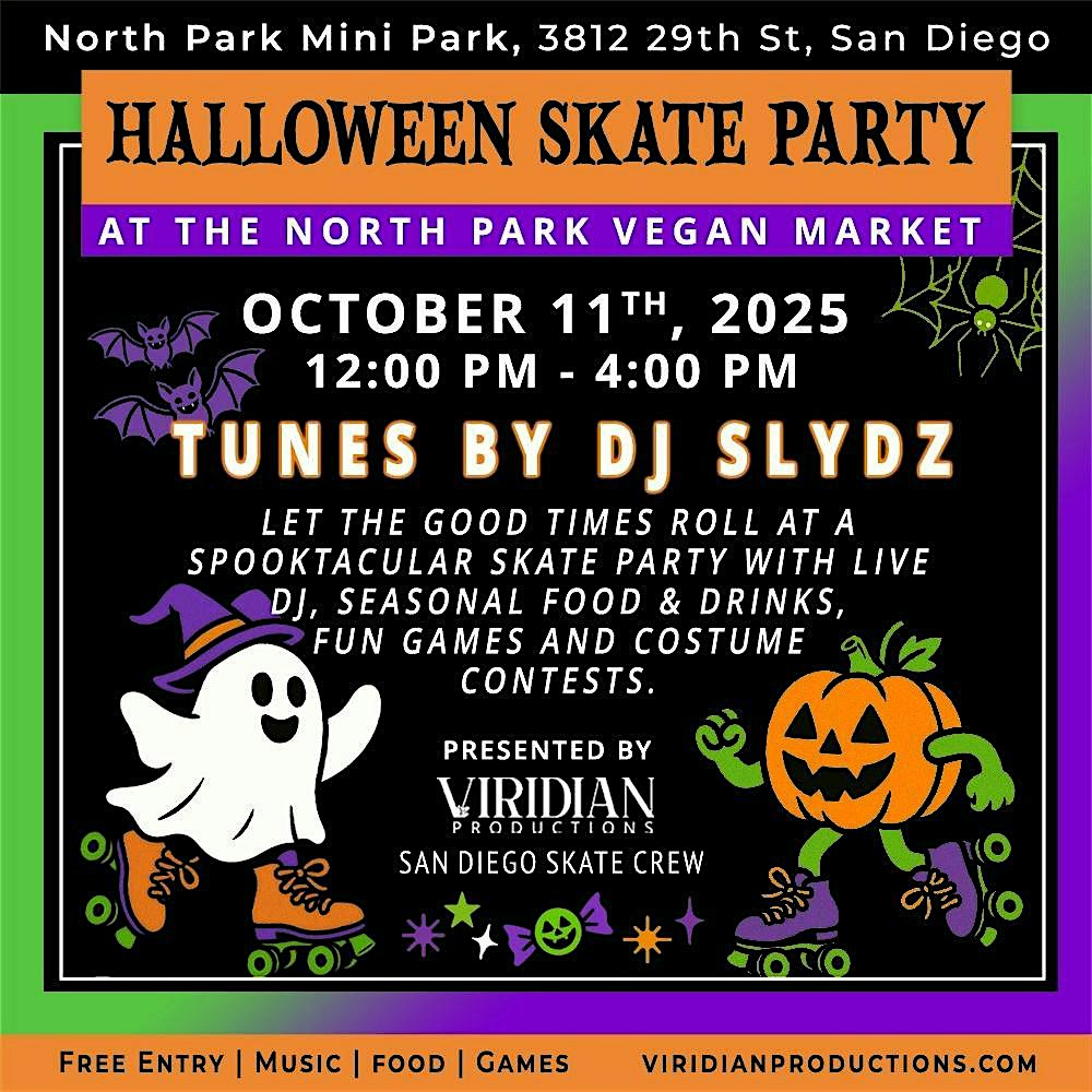 Halloween Skate Party at the North Park Vegan Market | North Park Mini Park