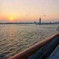 Sunset at shanghai Wusongkou Port