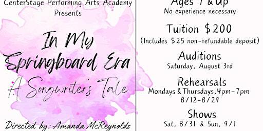 SUNDAY, SEPTEMBER 1ST, 6:00 PM - IN MY SPRINGBOARD ERA 2024 | CenterStage Performance Hall