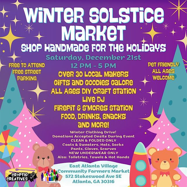 Winter Solstice Market: Seasonal Fun and Handmade Holiday Gifts! | EAV Community  Park