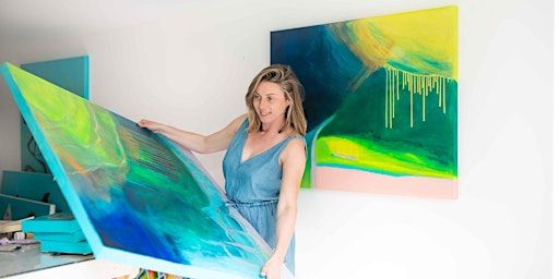 Paint your own Large Abstract Painting workshop in Brighton | Lawrence Art Studio