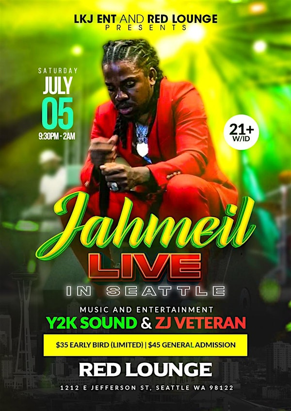 Jahmiel Live - Seattle | Red Lounge