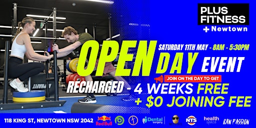 Plus Fitness Newtown Open Day Event - Recharged Fitness | 118 King St