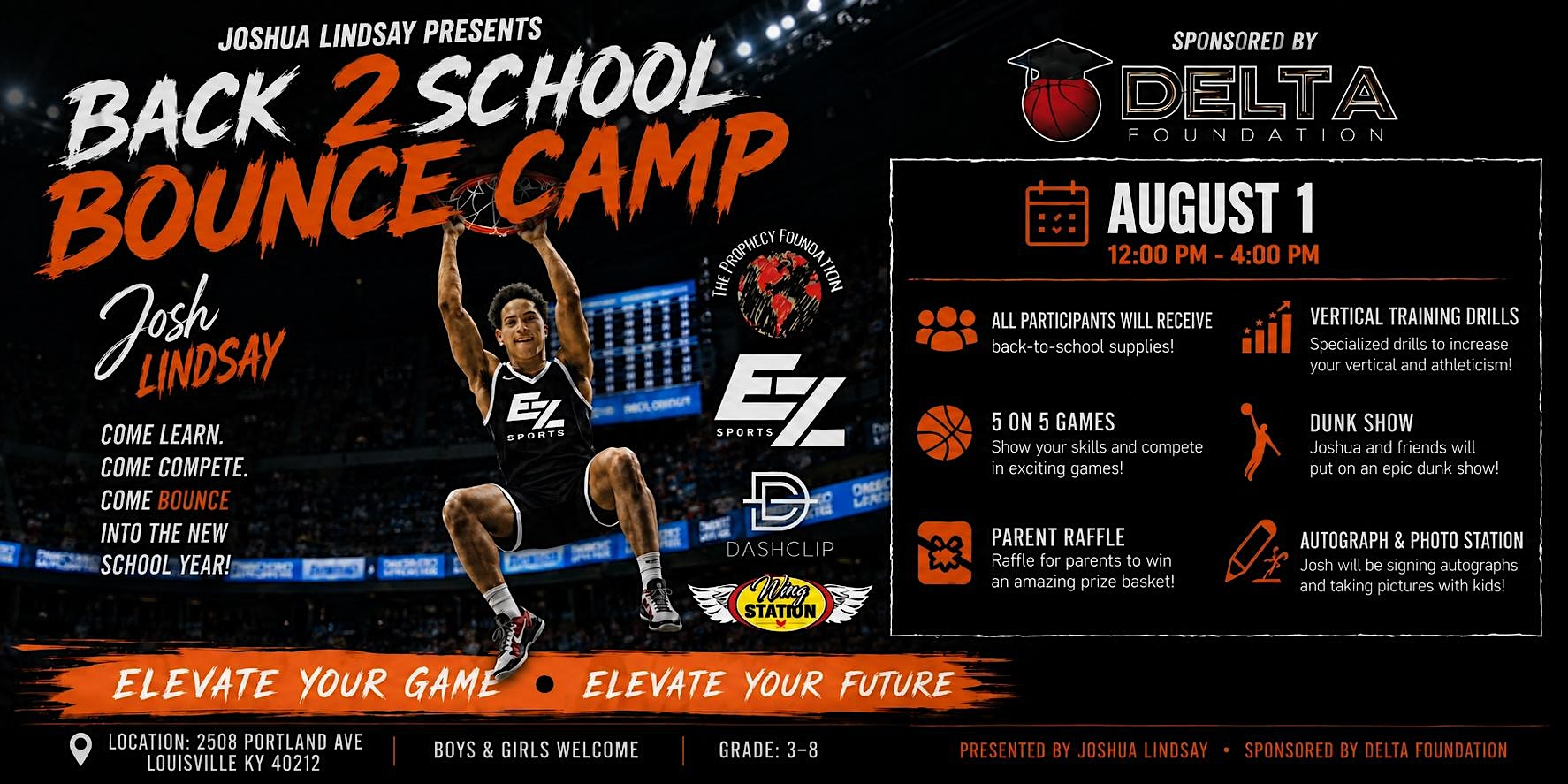 Josh Lindsay Presents: Back 2 School Bounce Camp | The Delta Foundation, Inc