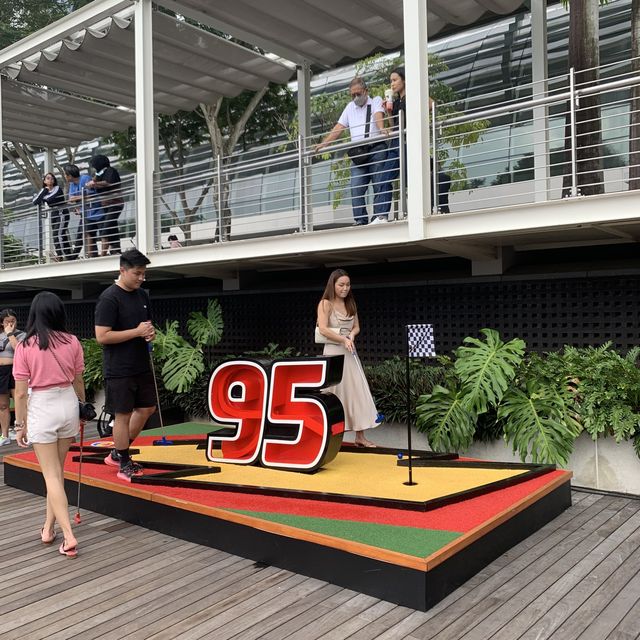 Pixar-themed mini golf outside MBS