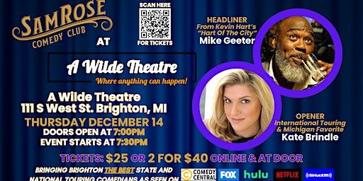SAMROSE COMEDY CLUB AT A WILDE THEATRE STARRING MIKE GEETER & KATE BRINDLE | A Wilde Theatre